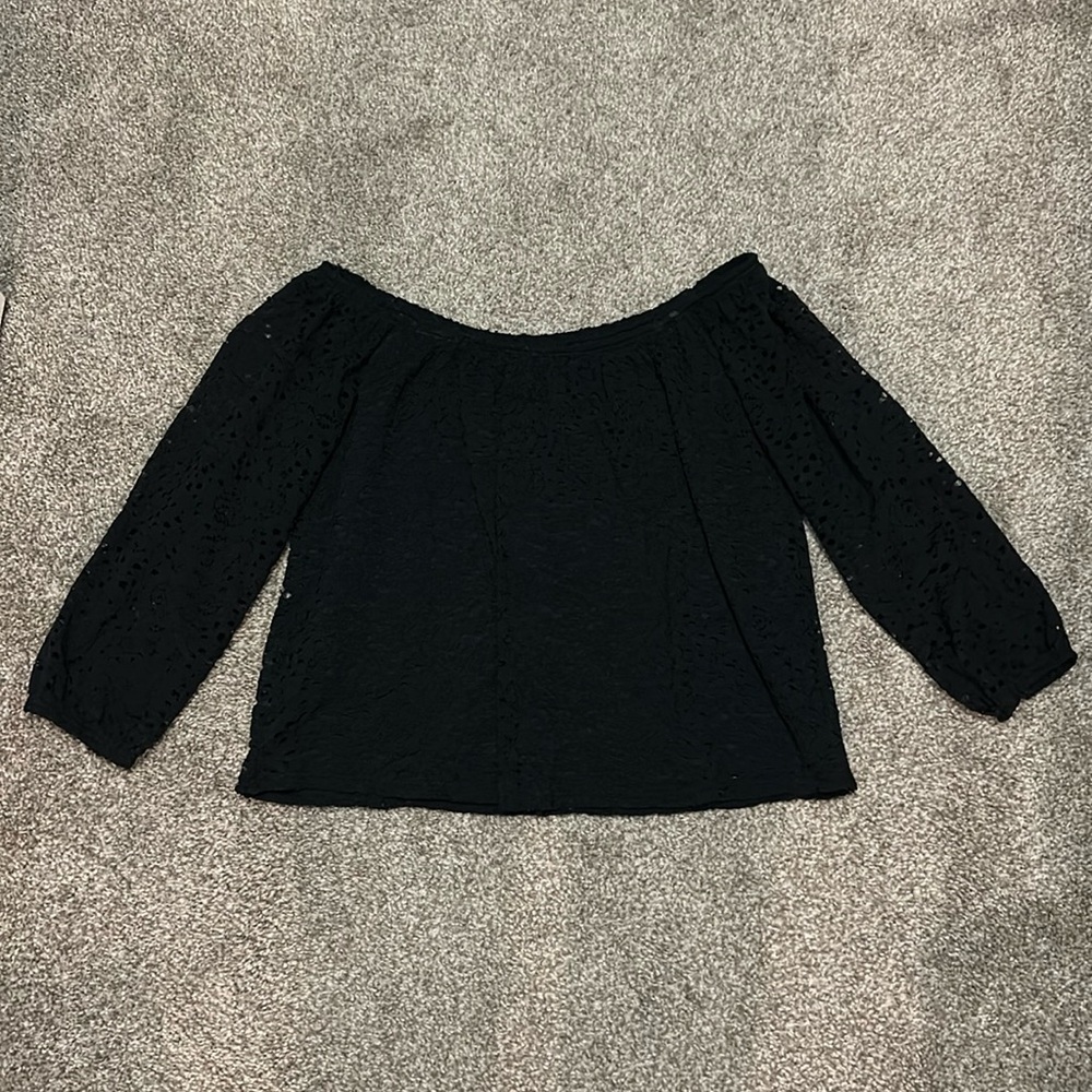 Hollister Lace Stretchy Off the Shoulder Crop Top